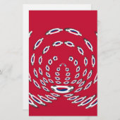 韓国国旗の水玉模様:フローラのツイスト 便箋 (正面/裏面)