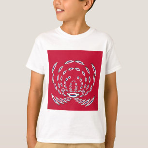 韓国国旗の水玉模様:フローラのツイスト Tシャツ