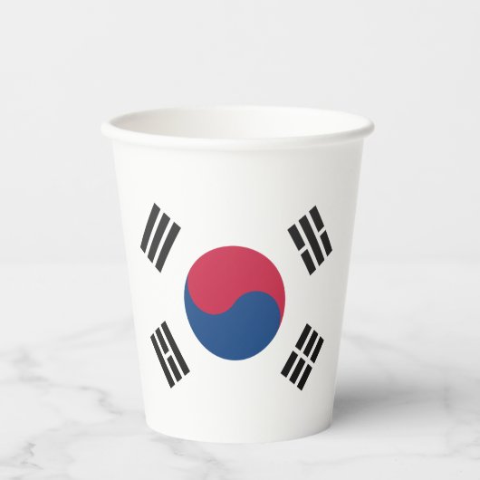 韓国国旗の紋章紙カップ 紙コップ (正面)