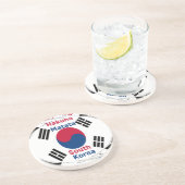 韓国国旗の色彩美術プリント/グラフィック コースター (側面)