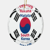 韓国国旗の色彩美術プリント/グラフィック セラミックオーナメント (左)