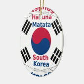 韓国国旗の色彩美術プリント/グラフィック セラミックオーナメント (左)