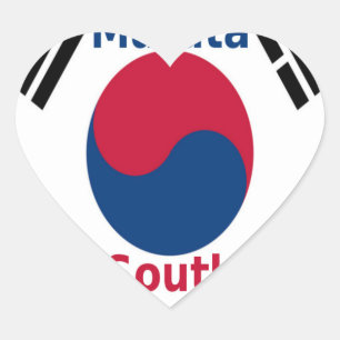 韓国国旗の色彩美術プリント/グラフィック ハートシール