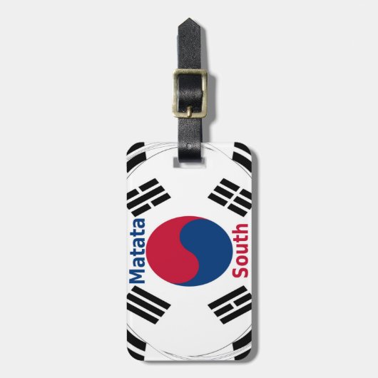 韓国国旗の色彩美術プリント/グラフィック ラゲッジタグ (正面縦)