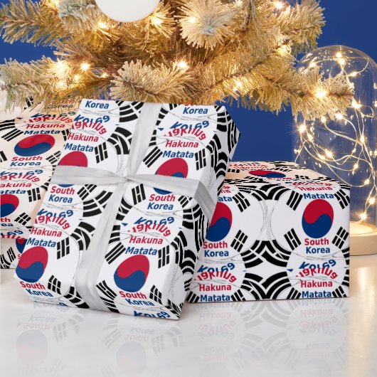 韓国国旗の色彩美術プリント/グラフィック ラッピングペーパー (クリスマス)