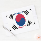 韓国国旗の色彩美術プリント/グラフィック 長方形シール (封筒)