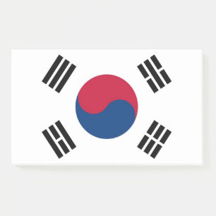 韓国国旗を掲げたメモ ポストイット