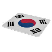 韓国国旗を掲げた小さなガラス板 カッティングボード (角)
