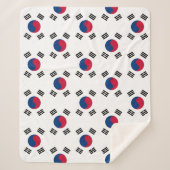 韓国国旗を掲げた愛国心のあるシェルパ毛布 シェルパブランケット (正面)