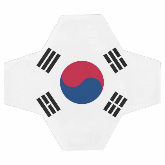 韓国国旗を掲げた愛国的なサッカーボール サッカーボール (フラット)