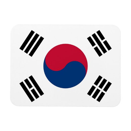 韓国国旗を掲げた愛国的なフレキシブル磁石 マグネット (横)