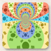 韓国国旗インスパイア抽象芸術プリント コースター (正面)