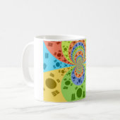 韓国国旗インスパイア抽象芸術プリント コーヒーマグカップ (正面左)