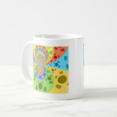 韓国国旗インスパイア抽象芸術プリント コーヒーマグカップ (正面左)