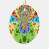 韓国国旗インスパイア抽象芸術プリント セラミックオーナメント (右)