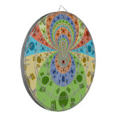 韓国国旗インスパイア抽象芸術プリント ダーツボード (正面左)