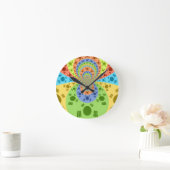 韓国国旗インスパイア抽象芸術プリント ラウンド壁時計 (ホーム)