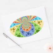 韓国国旗インスパイア抽象芸術プリント 楕円形シール (封筒)