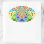 韓国国旗インスパイア抽象芸術プリント 楕円形シール (バッグ)