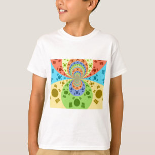 韓国国旗インスパイア抽象芸術プリント Tシャツ