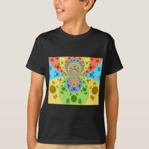 韓国国旗インスパイア抽象芸術プリント Tシャツ