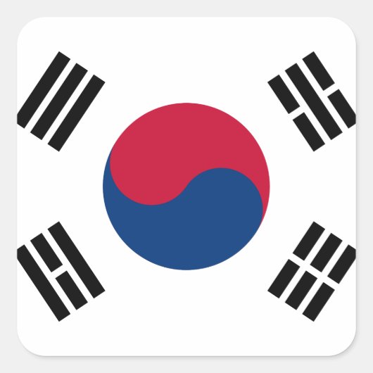 韓国国旗ソウル韓国人プライド スクエアシール (正面)