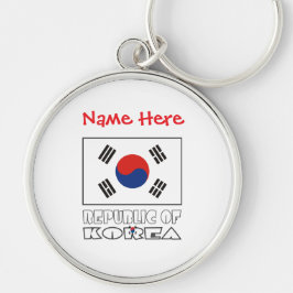 韓国国旗デザインのオーダーメタル丸型キーホルダー キーホルダー