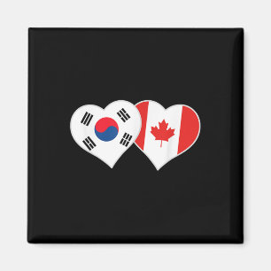 韓国国旗ハート韓国カナダ マグネット