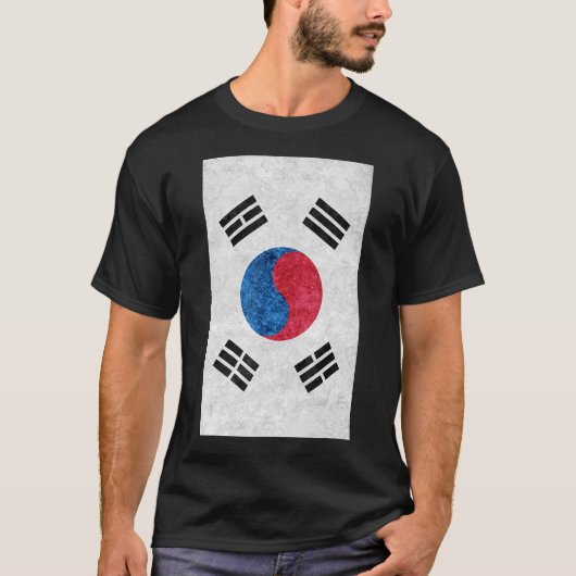 韓国国旗ヴィンテージ国旗 Tシャツ (正面)