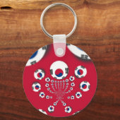 韓国国旗万華鏡のように千変万化するパターン芸術プリント キーホルダー (正面)