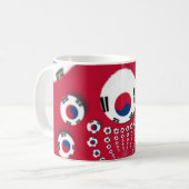 韓国国旗万華鏡のように千変万化するパターン芸術プリント コーヒーマグカップ (正面左)