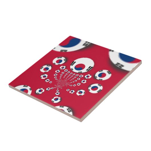 韓国国旗万華鏡のように千変万化するパターン芸術プリント タイル (側面)