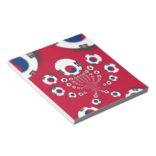 韓国国旗万華鏡のように千変万化するパターン芸術プリント ノートパッド (アングル)