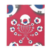 韓国国旗万華鏡のように千変万化するパターン芸術プリント ノートパッド (正面)