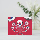 韓国国旗万華鏡のように千変万化するパターン芸術プリント ポストカード (スタンド正面)