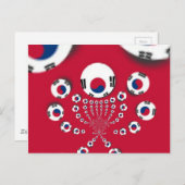 韓国国旗万華鏡のように千変万化するパターン芸術プリント ポストカード (正面/裏面)