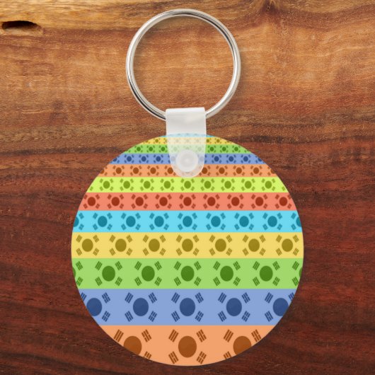 韓国国旗数々ののプリント キーホルダー (正面)