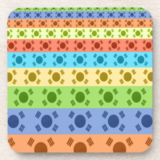 韓国国旗数々ののプリント コースター (正面)