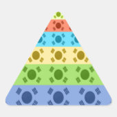 韓国国旗数々ののプリント 三角形シール (正面)