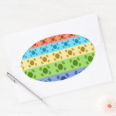 韓国国旗数々ののプリント 楕円形シール (封筒)