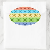 韓国国旗数々ののプリント 楕円形シール (バッグ)