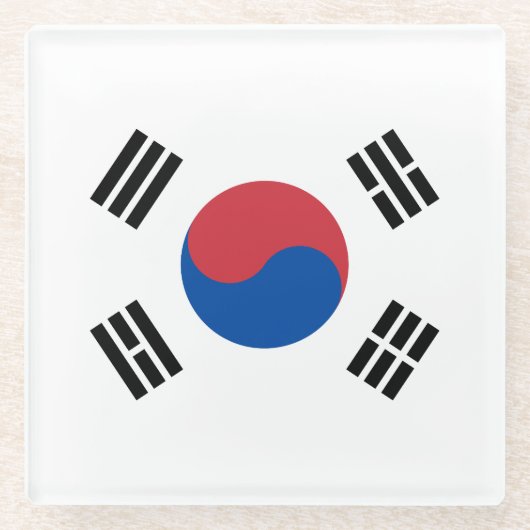 韓国国旗 ガラスコースター (正面)