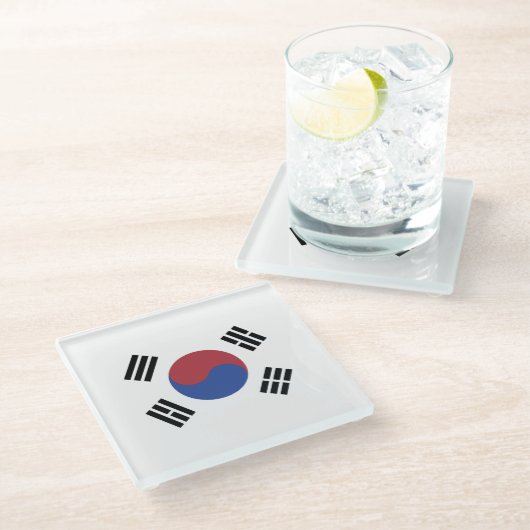 韓国国旗 ガラスコースター (アングル)