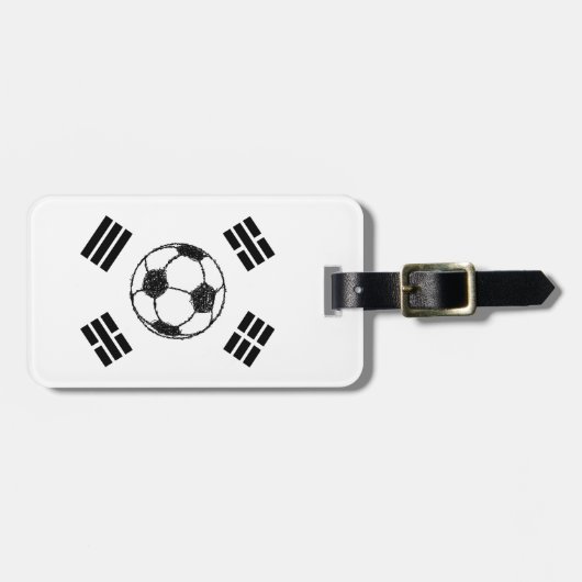 韓国国旗 | サッカースケッチ ラゲッジタグ (正面横)
