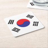 韓国国旗 スクエアペーパーコースター (アングル)