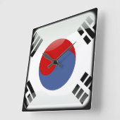 韓国国旗 スクエア壁時計 (傾斜)