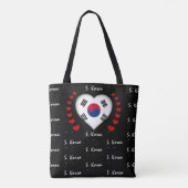 韓国国旗、ハート韓国国旗ファッション/sport トートバッグ (裏面)