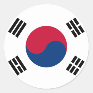 韓国国旗 ラウンドシール