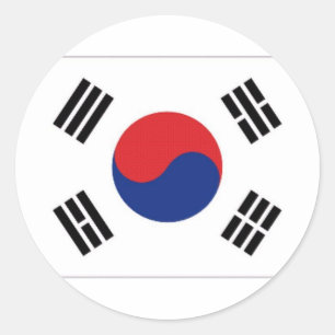 韓国国旗 ラウンドシール