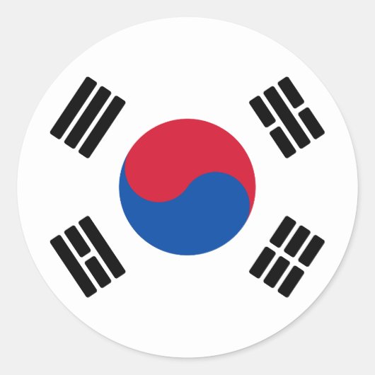 韓国国旗 ラウンドシール (正面)